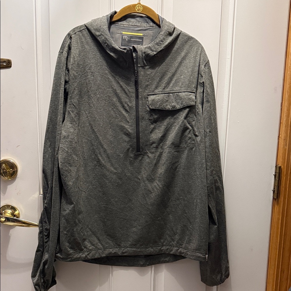 Novara Gray Hooded Half-Zip Shirt Jacket